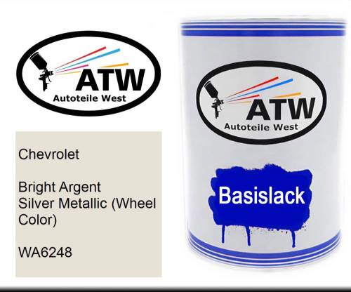 Chevrolet, Bright Argent Silver Metallic (Wheel Color), WA6248: 500ml Lackdose, von ATW Autoteile West.